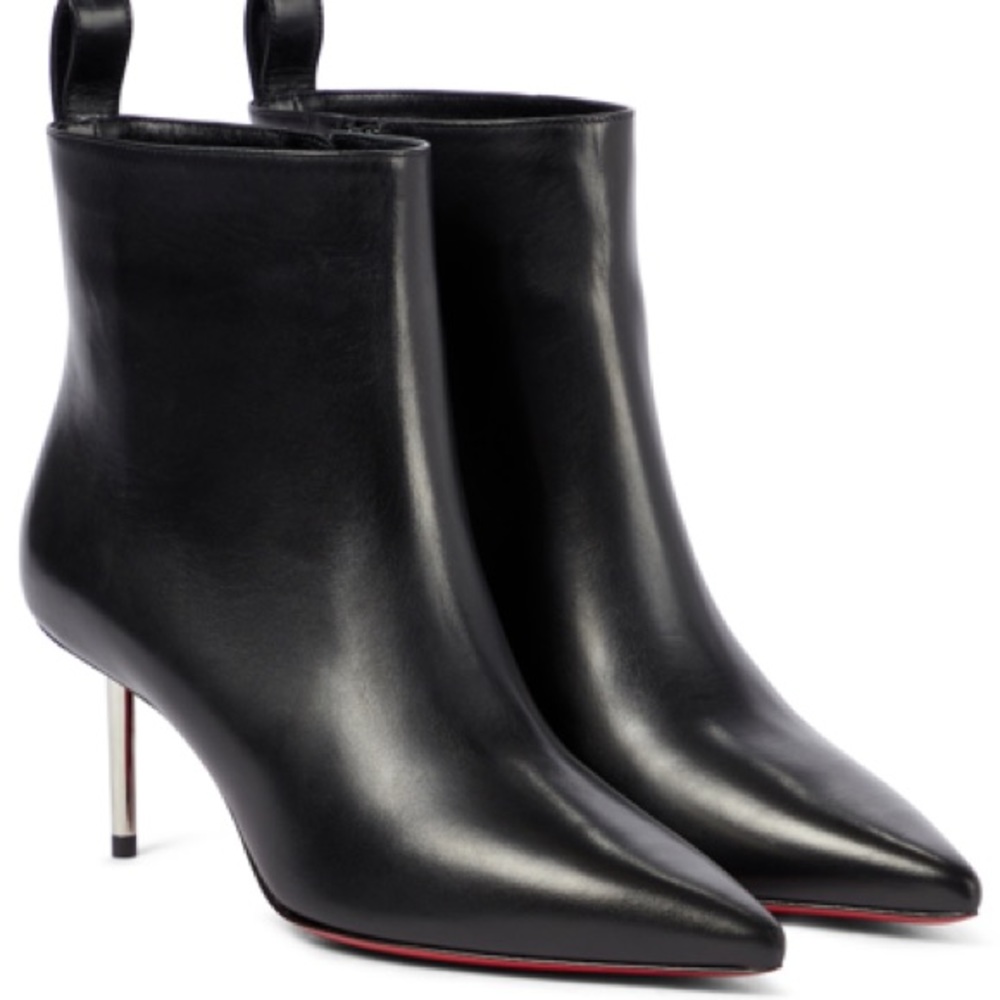 Christian Louboutin epic booty black 70mm leather nickel heel stiletto sz 40